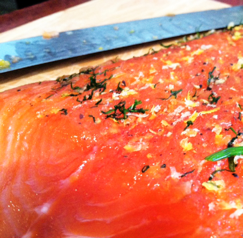 Finished gravlax: Cured and ready to slice.