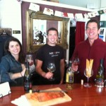 Marissa, Matt and Charles Hendricks, “the winemaker” aka Magic, enjoying the gravlax